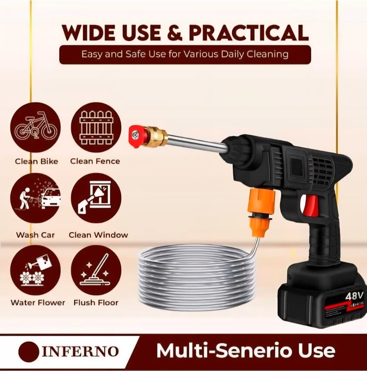 Cordless Pressure Washer, Portable Power Cleaner High Pressure Washer