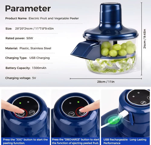 Automatic Vegetable Peeler, Electric Grape Garlic Peeling Machine, Small Fruit Tomato Peeler Tool Cherry Tomatoes Peelers Skinning Tool Rechargeable Commercial Smart Fruit Machine